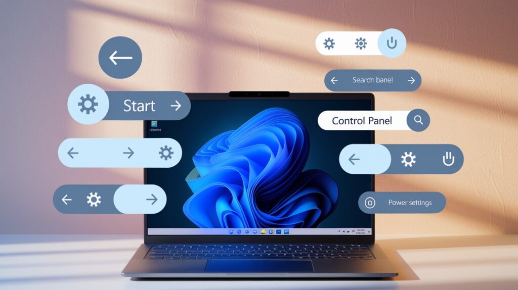 Click the Start button and type