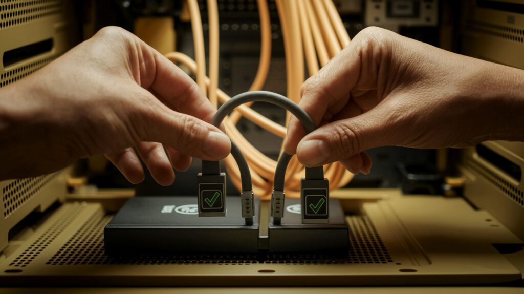 Connect Power and Data Cables