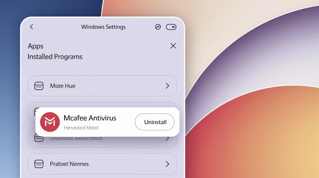 Uninstall via Windows Settings