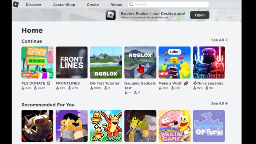 Use Roblox Client Instead of a Web Browser